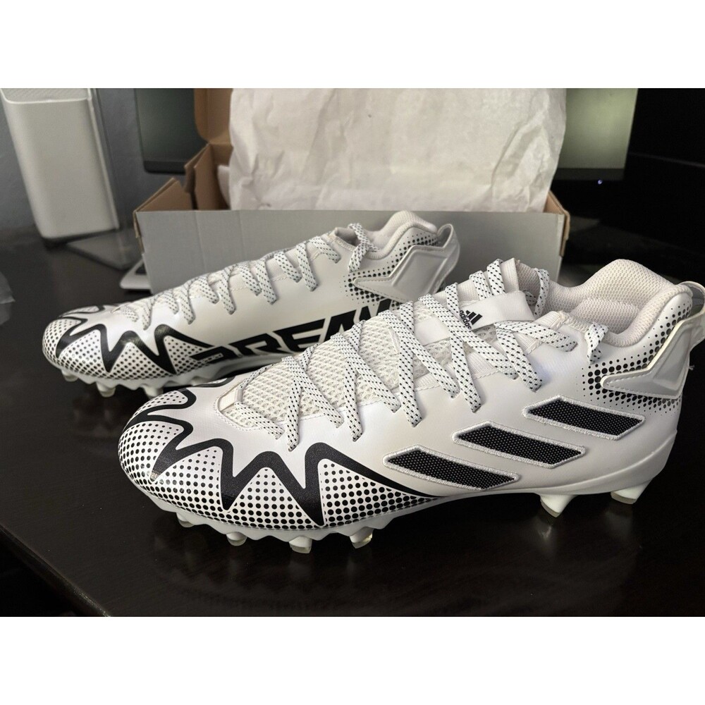 New Men’s Adidas Freak 22 Team Football Cleats White Black GX4066 Size 12